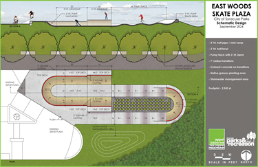 East Woods Skate Plaza Expansion Rendering